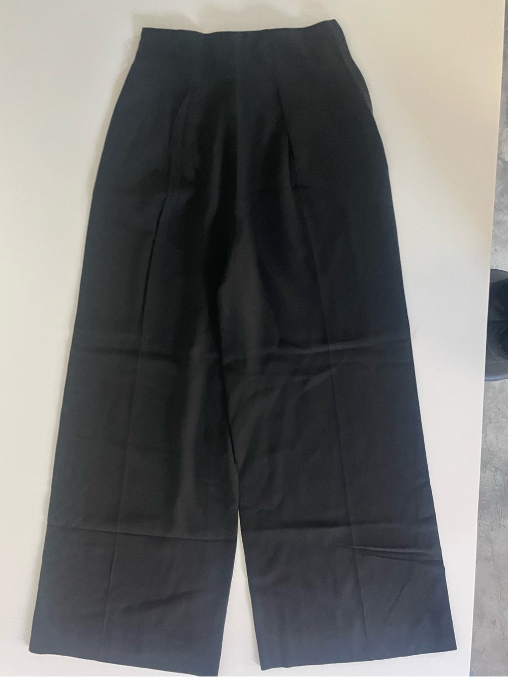 Vintage Calvin Klein Black Pleated High Waist Wide Leg Trousers